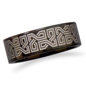 Black Tungsten Celtic Design Ring